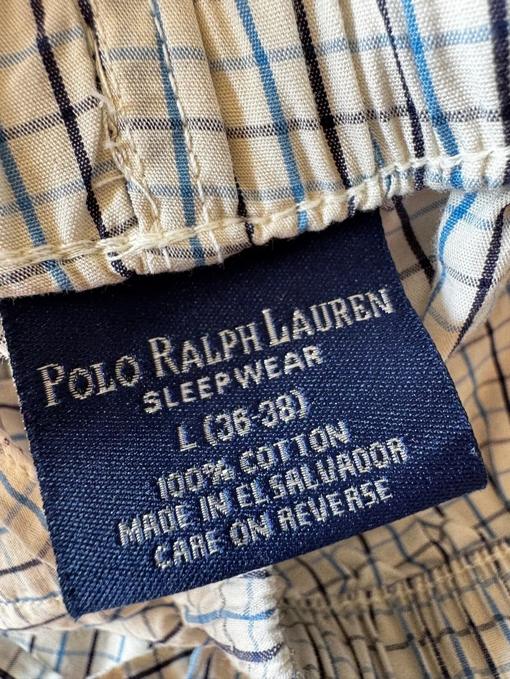 Polo by Ralph Lauren Men’s Blue & white check sleepwear set